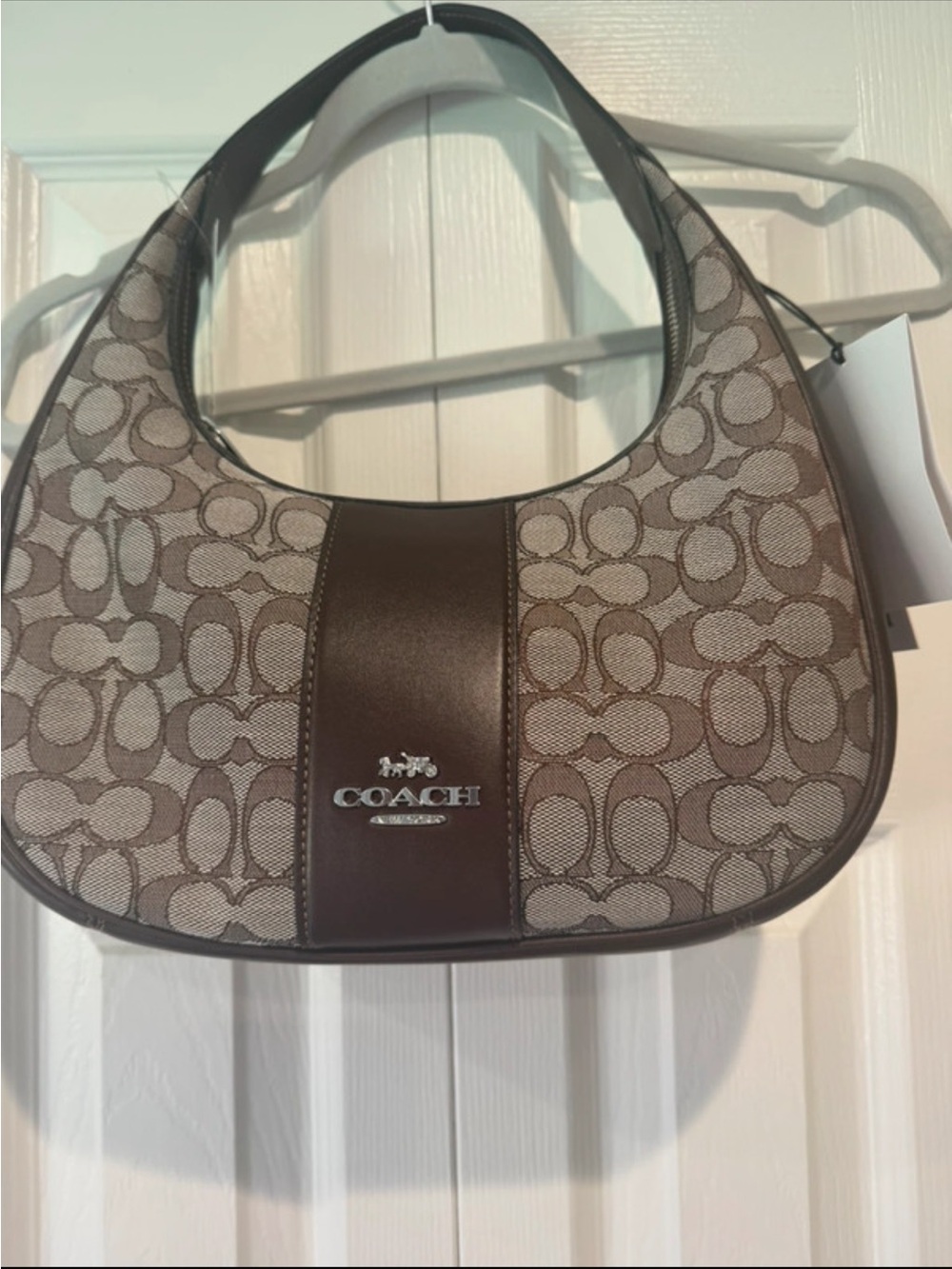 Coach Canvas Signature Hobo in Brown and Tan